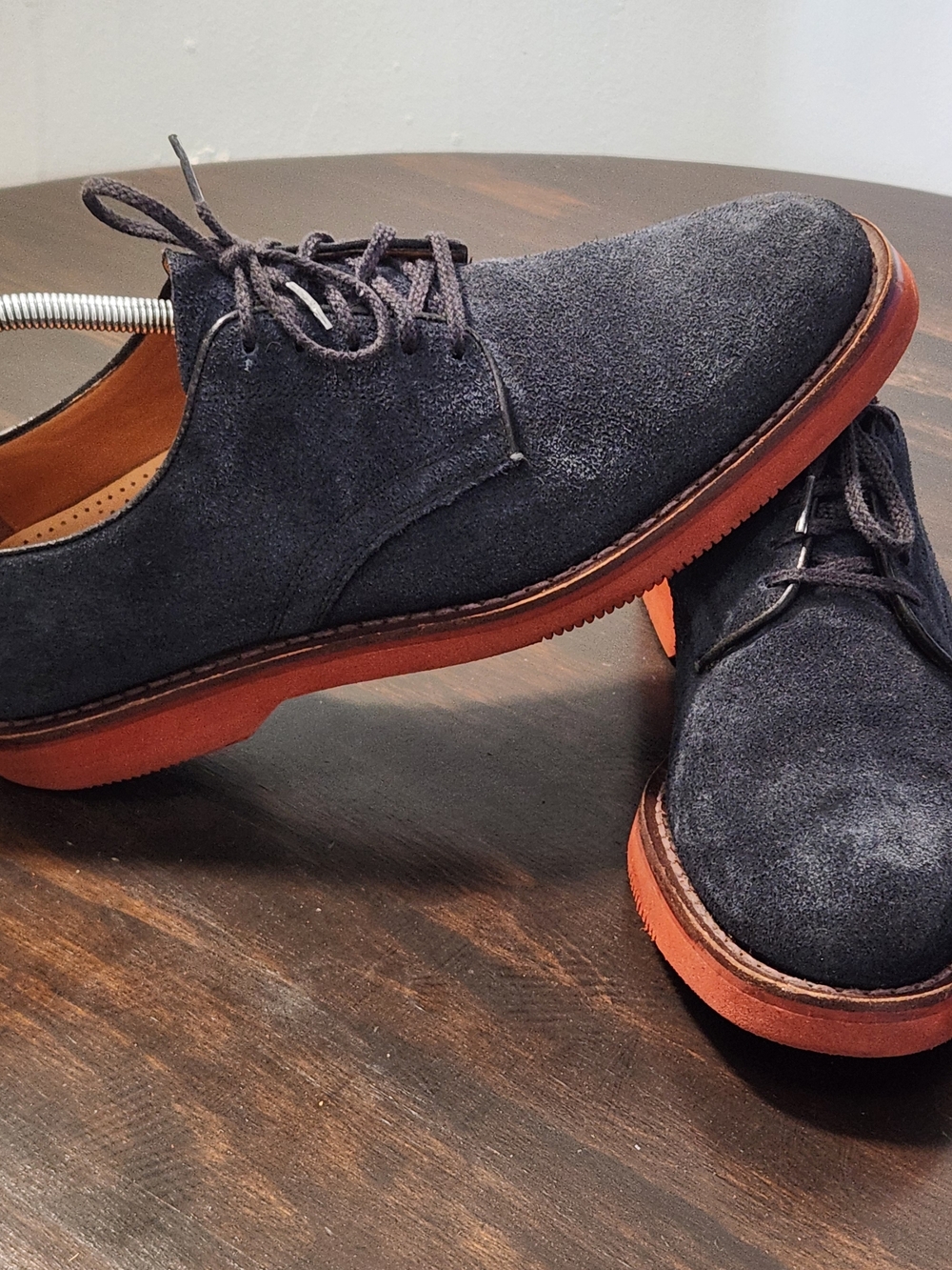 Cole Haan Country Derby Shoes Men’s 9D Blue Suede Lace Up Plain Toe Dress Casual - Picture 1 of 10